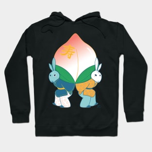 Longevity Peach Bunnies Hoodie